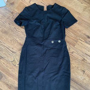 Banana Republic Black Short Sleeve Stretch Dress